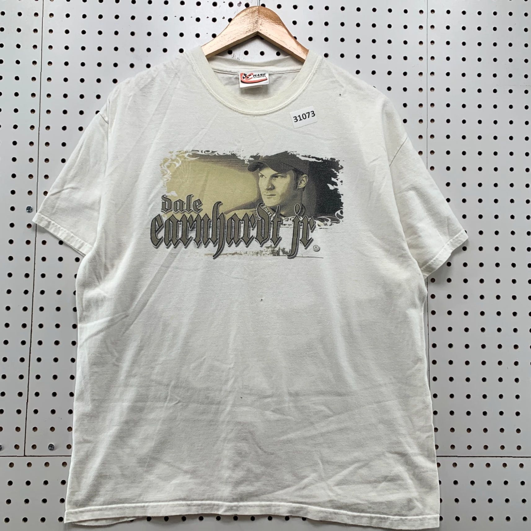 Chase Authentics VINTAGE NASCAR Dale Earnhardt Jr Shirt White Mens Large Double-Sided 21.5x27 Size US L / EU 52-54 / 3 - 2 Thumbnail