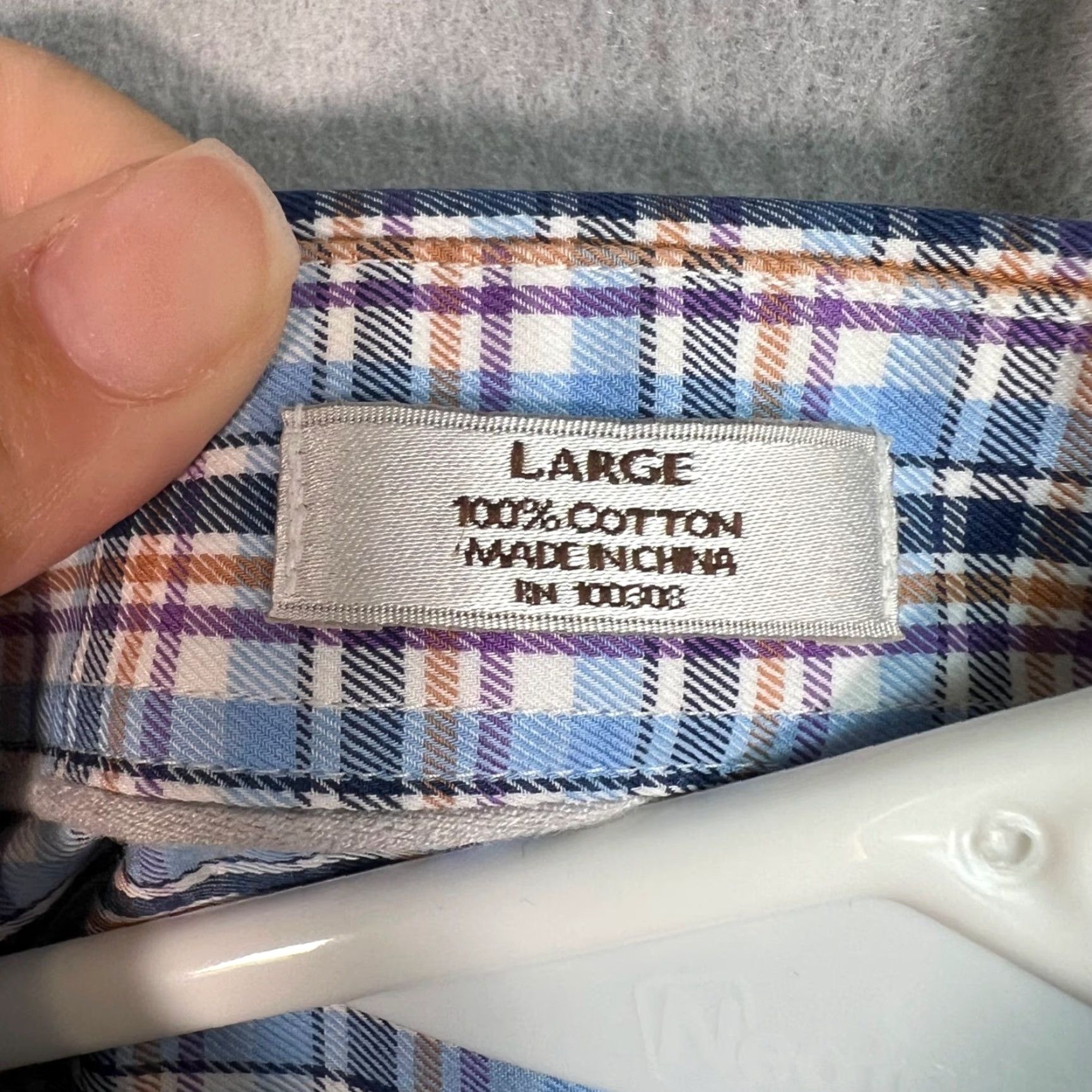 Peter Millar Peter Millar Mens Large Plaid Long Sleeve Button-Down Shirt 100% Cotton Size US L / EU 52-54 / 3 - 4 Thumbnail