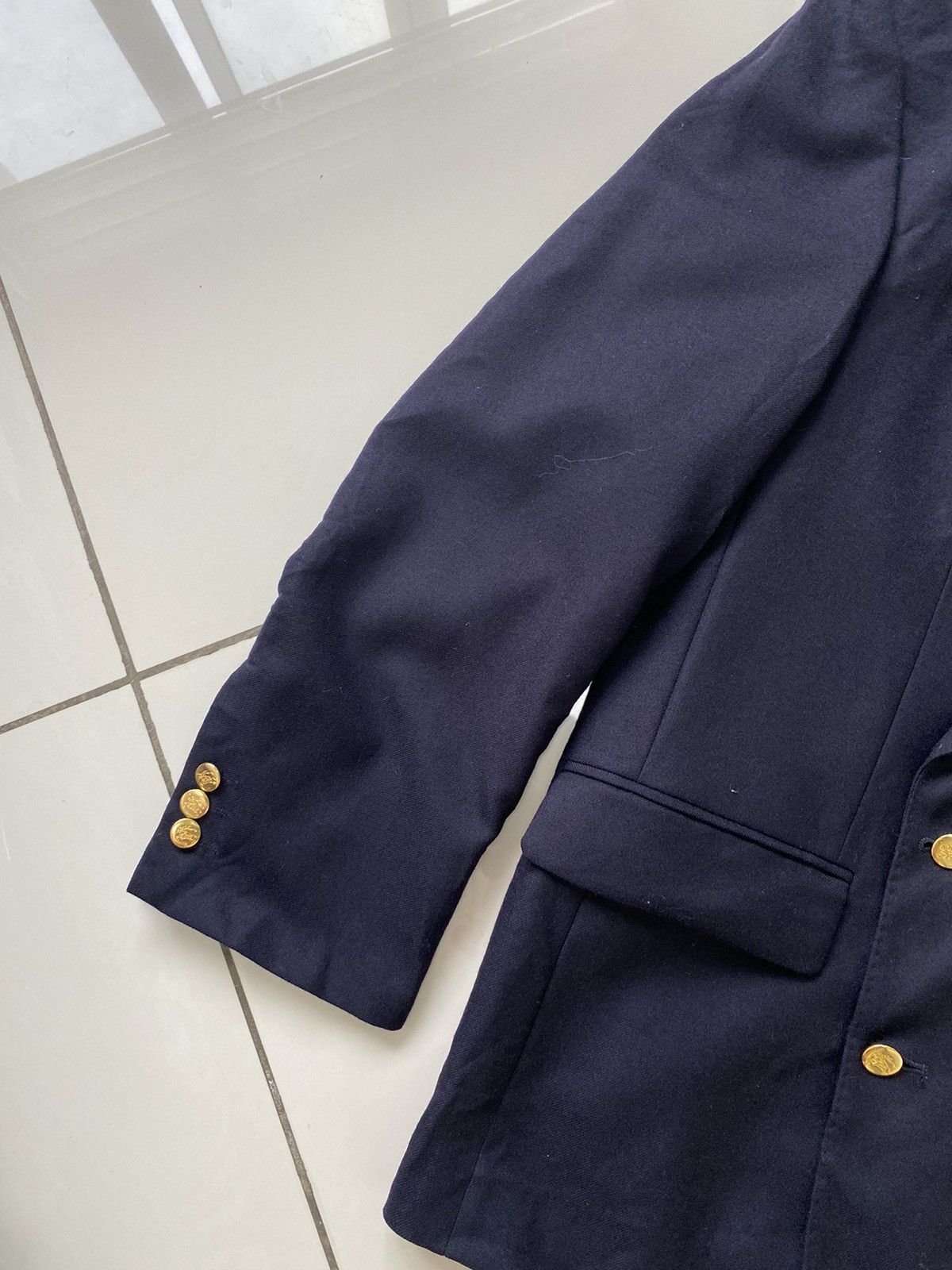 Burberry Burberry Dark Blue Wool Double Breasted Size 50S - 12 Thumbnail