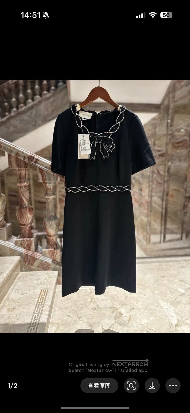 Gucci Gucci Rhinestone bow little black skirt dress Size S / US 4 / IT 40 - 7 Thumbnail