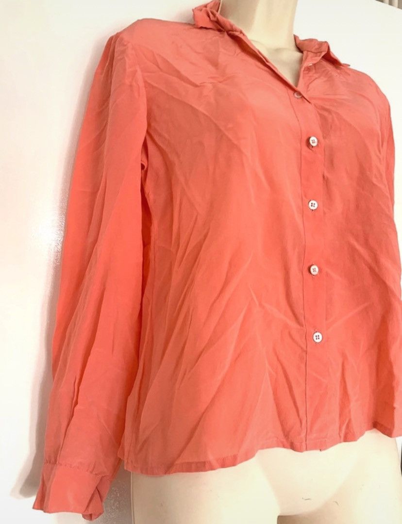 Designer × Japanese Brand × Vintage Y2K Retro JADE LANTERN 100% Pure Silk Chinese Peach Shirt M Size M / US 6-8 / IT 42-44 - 3 Thumbnail