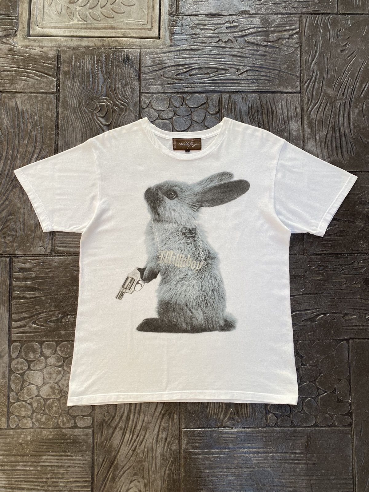Japanese Brand 🔥RARE🔥 Vintage MILK BOY Cyber Punk “RIOT” Tshirt Size US M / EU 48-50 / 2 - 14 Thumbnail