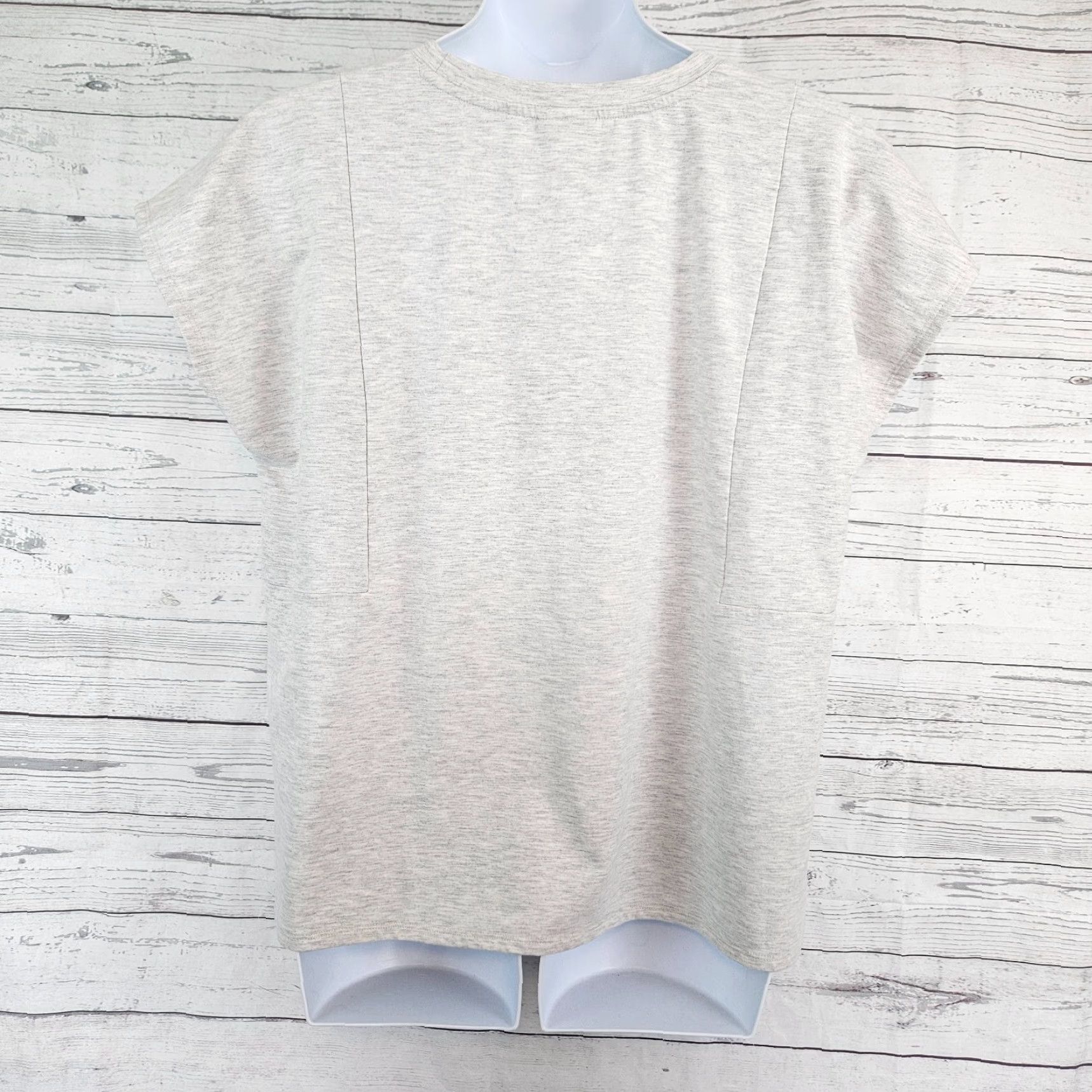 J. Jill J Jill Fit Womens Top 2X Gray Cotton Blend Short Sleeve Shirt Mens Womens Girls Size XXL / US 16-18 / IT 52-54 - 3 Thumbnail