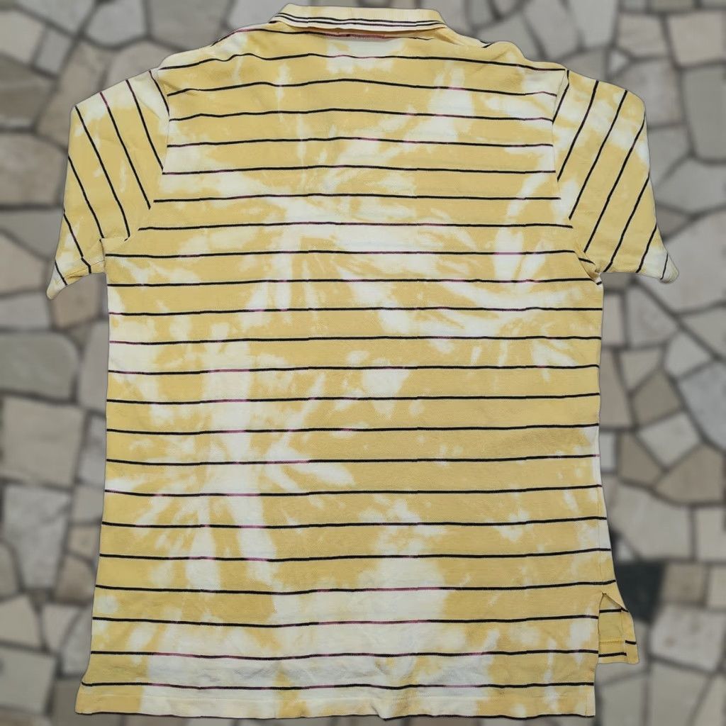 Polo Ralph Lauren VINTAGE Polo Ralph Lauren Shirt Mens XL Tie Dye Acid Wash Yellow Striped 90s College USA Size US XL / EU 56 / 4 - 1 Thumbnail