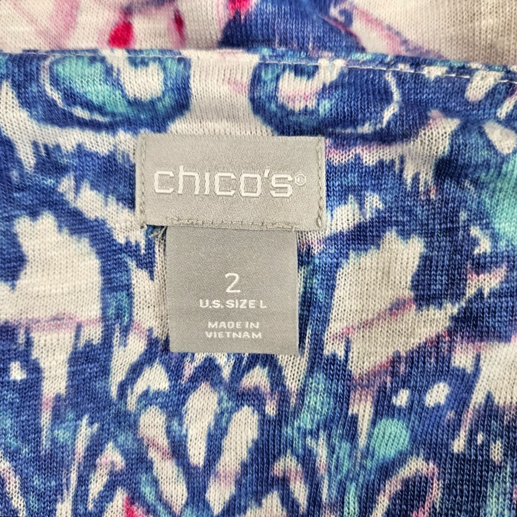 Vintage VINTAGE Chicos Womens Linen Top Sz Large Blue Pink 3/4 Sleeve Size L / US 10 / IT 46 - 6 Thumbnail