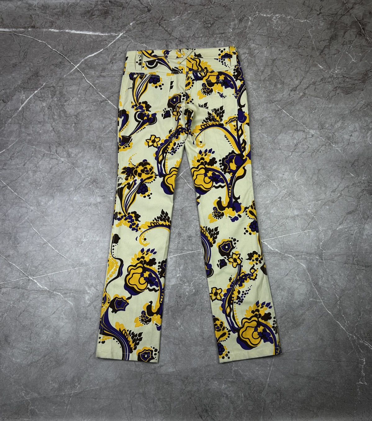 Dolce & Gabbana Dolce Gabbana Floral Pants With Purple And Gold Pattern Size 40" / US 18 - 3 Thumbnail