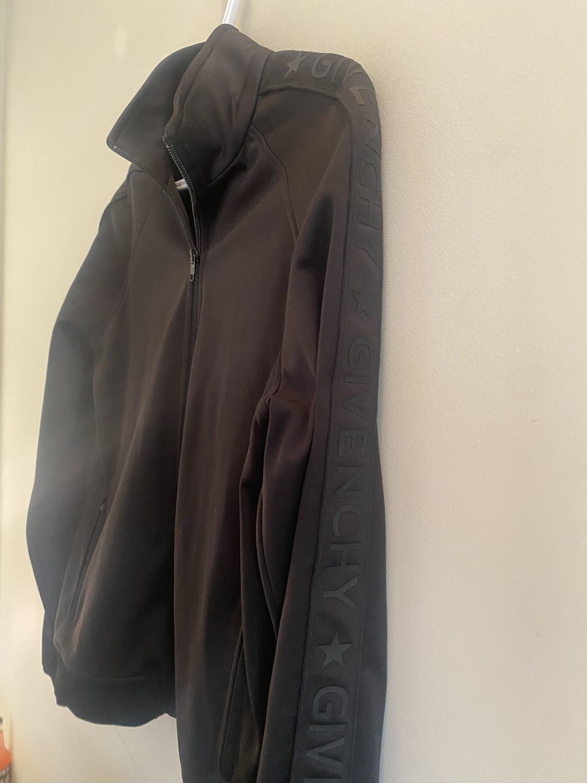Designer × Givenchy Givenchy Black Jersey Logo Trimmed Bomber Track ...