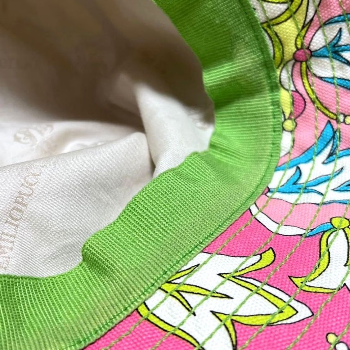 Emilio Pucci EMILIO PUCCI Floral Pattern Bucket Hat Multicolor Cotton Size 2 Women Used Rare Size ONE SIZE - 5 Thumbnail