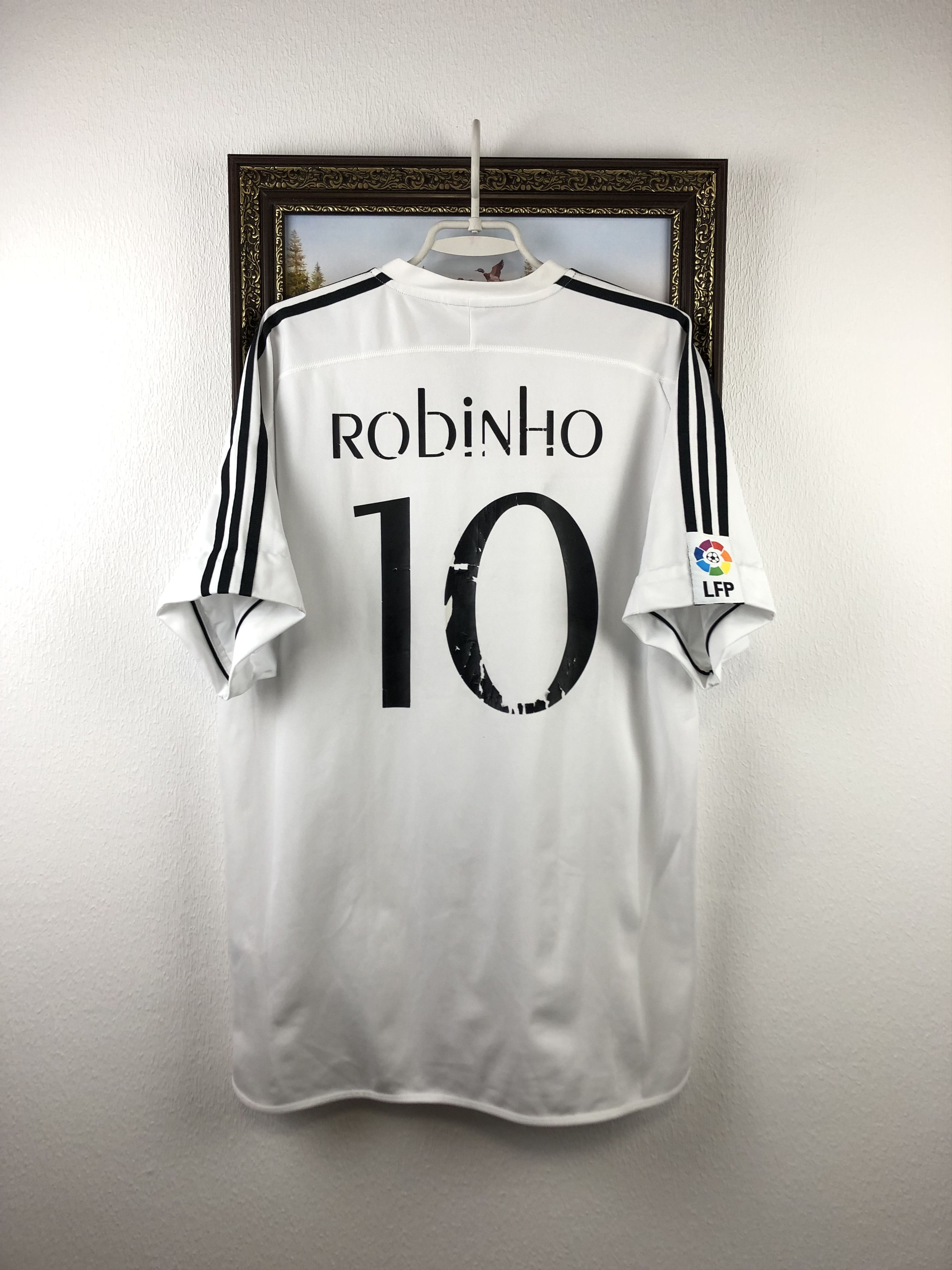 Adidas Real Madrid football shirt Soccer #10 Robinho Jersey Tee Size US XL / EU 56 / 4 - 17 Thumbnail