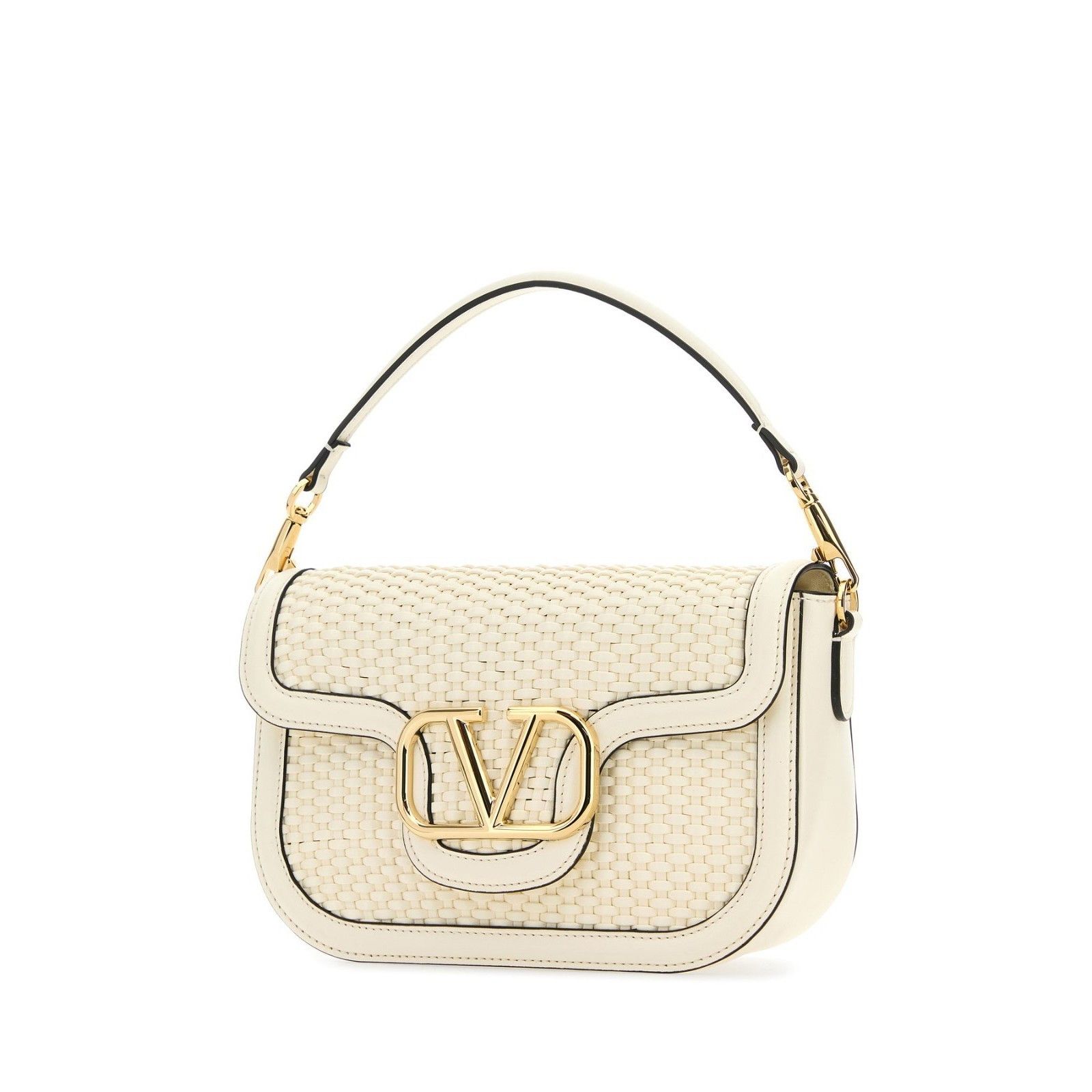 Valentino VALENTINO GARAVANI Alltime Ivory White Raffia Leather Should Size ONE SIZE - 2 Thumbnail