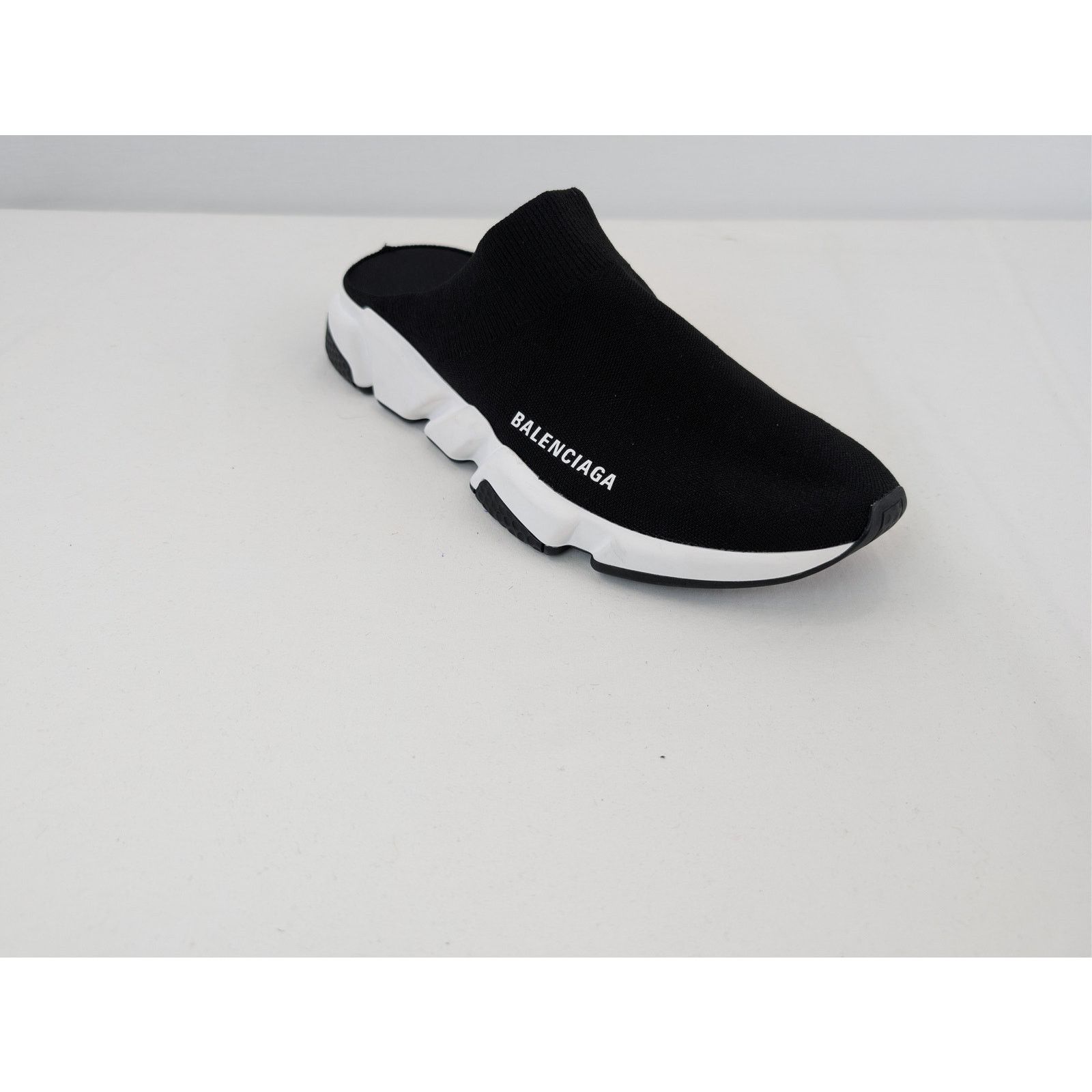 Balenciaga o1rshd1 Speed Mule Slide Slipper in Black / White Size US 12 / EU 45 - 3 Thumbnail