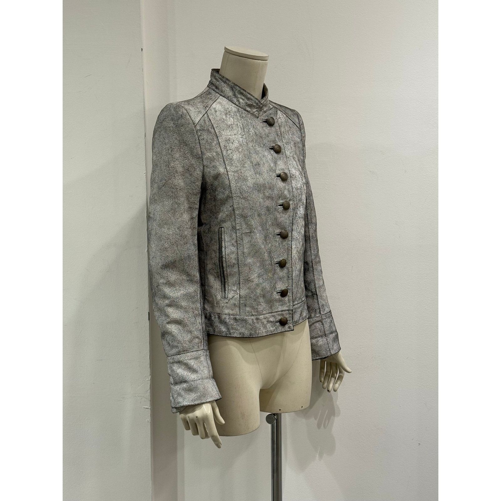 Ann Demeulemeester S/S 2002 Ann Demeulemeester cracked leather Napoleon jacket Size S / US 4 / IT 40 - 3 Thumbnail