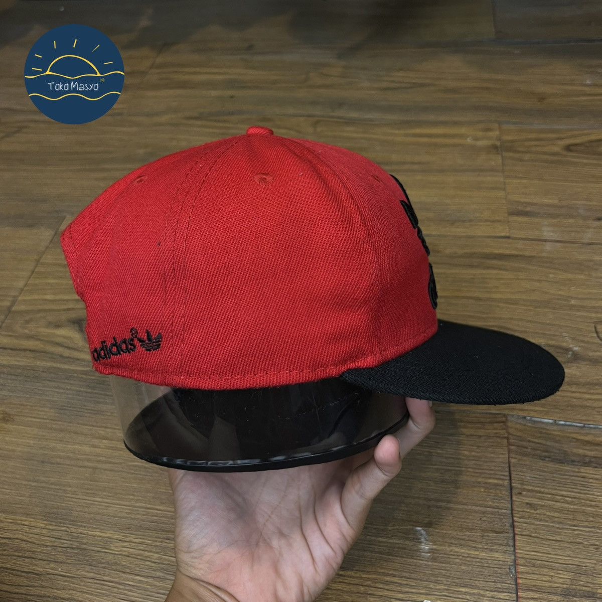 Adidas × Vintage Adidas Originals Snapback - Red & Black Iconic Trefoil Hat Size ONE SIZE - 4 Thumbnail