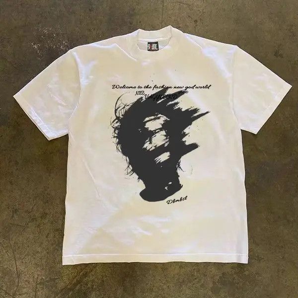 Hip Hop Retro Creative Print Loose Short Sleeve T-Shirt