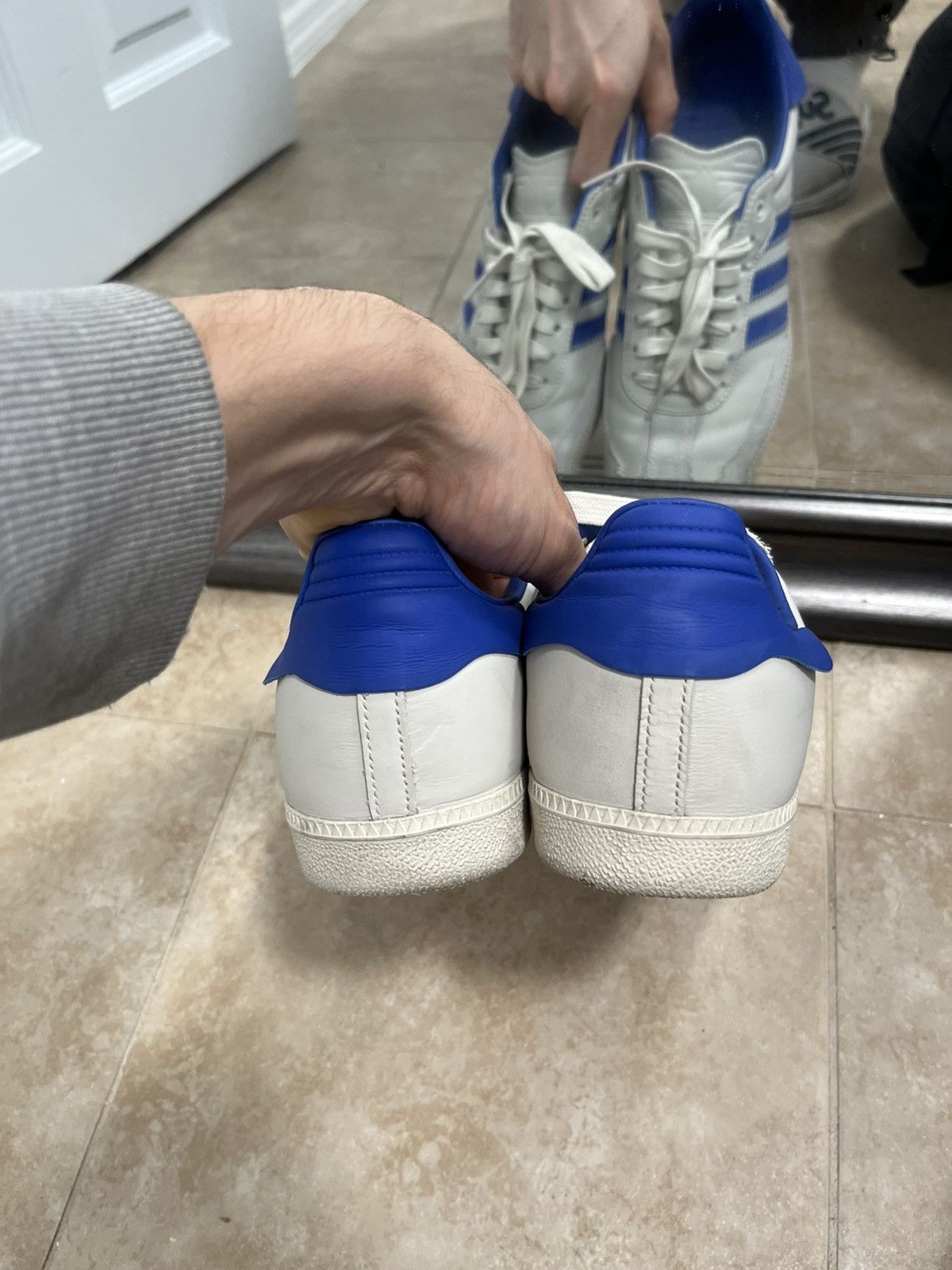 Adidas × Human Made Adidas Samba x Humanrace Pharell Williams blue and white 11 Size US 11 / EU 44 - 4 Thumbnail