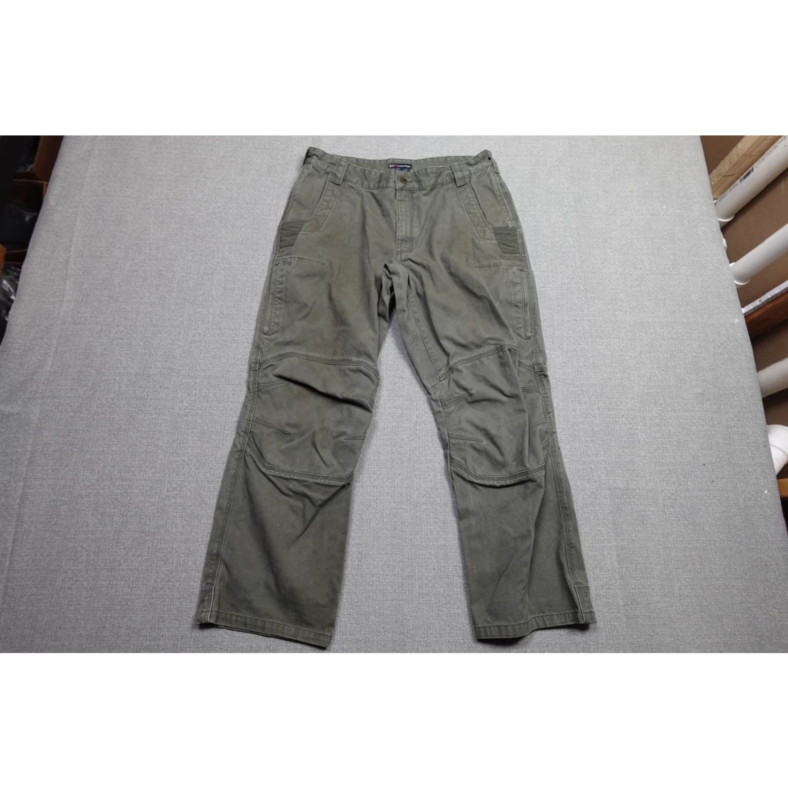 Vintage 5.11 Tactical Taclite Pro Ripstop Pants Mens 38x32 Green Utility Work Reinforced Cargo Pants Mens 38 Green 5.11 Tactical Series TAC-105C Size US 38 / EU 54 - 3 Thumbnail