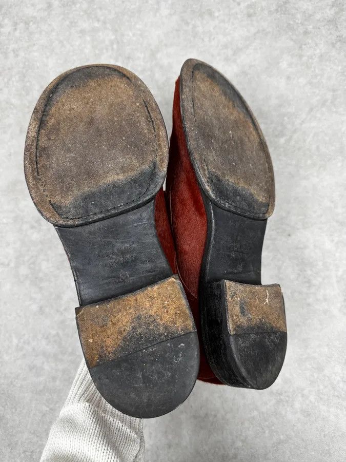 Ann Demeulemeester Ann Demeulemeester Red Pony Hair Leather Boots Size US 11 / EU 44 - 4 Thumbnail