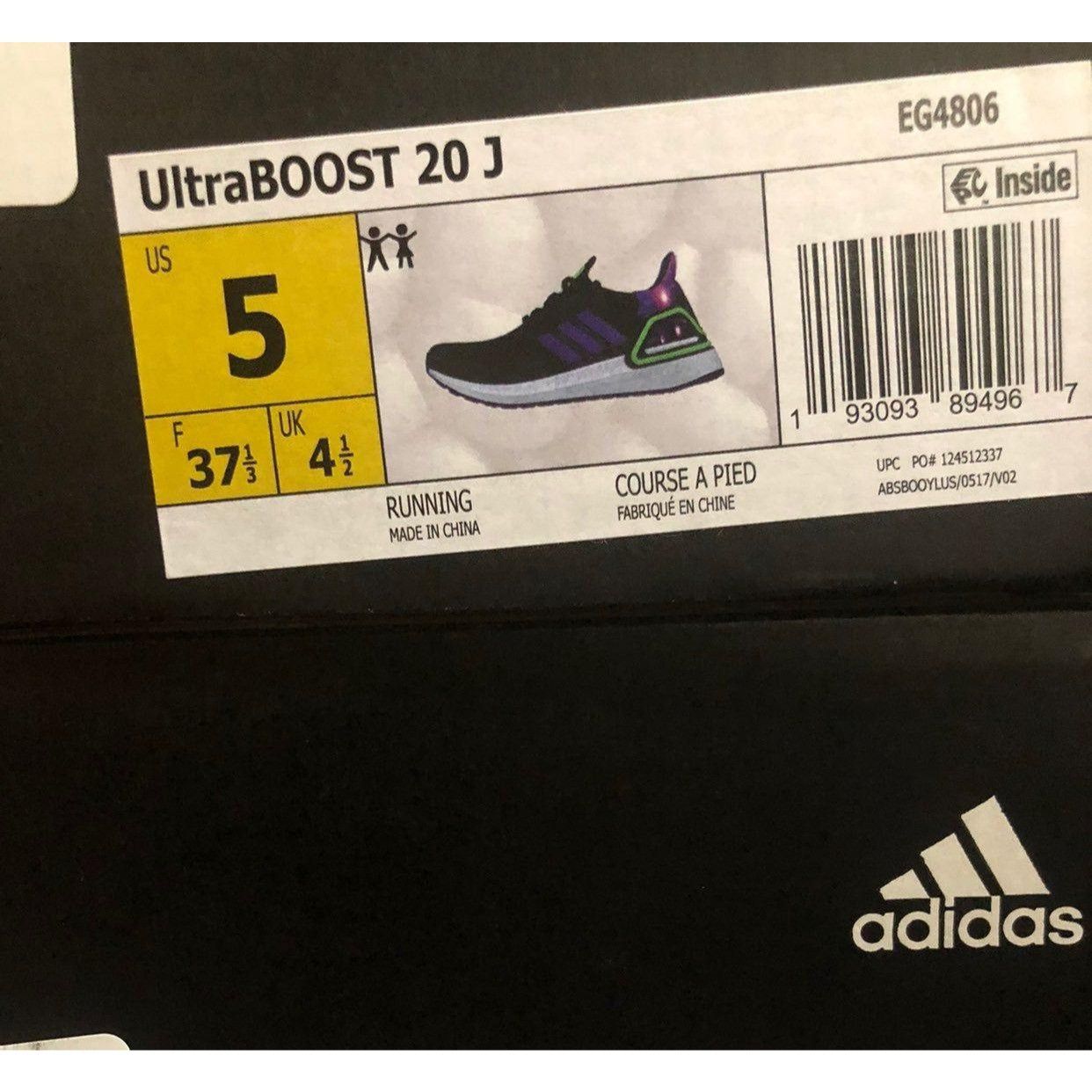 Adidas Adidas Ultraboost 20 Black Purple Kids 5Y Size US 5 / EU 37 - 7 Thumbnail