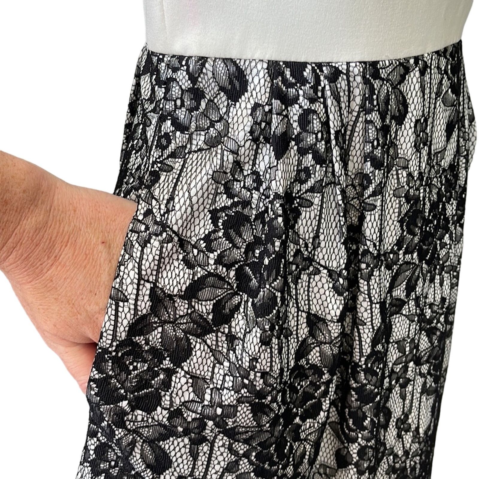 Betsey Johnson Betsey Johnson Fit & Flare Black Lace and White Dress Size 2 Size XS / US 0-2 / IT 36-38 - 4 Thumbnail