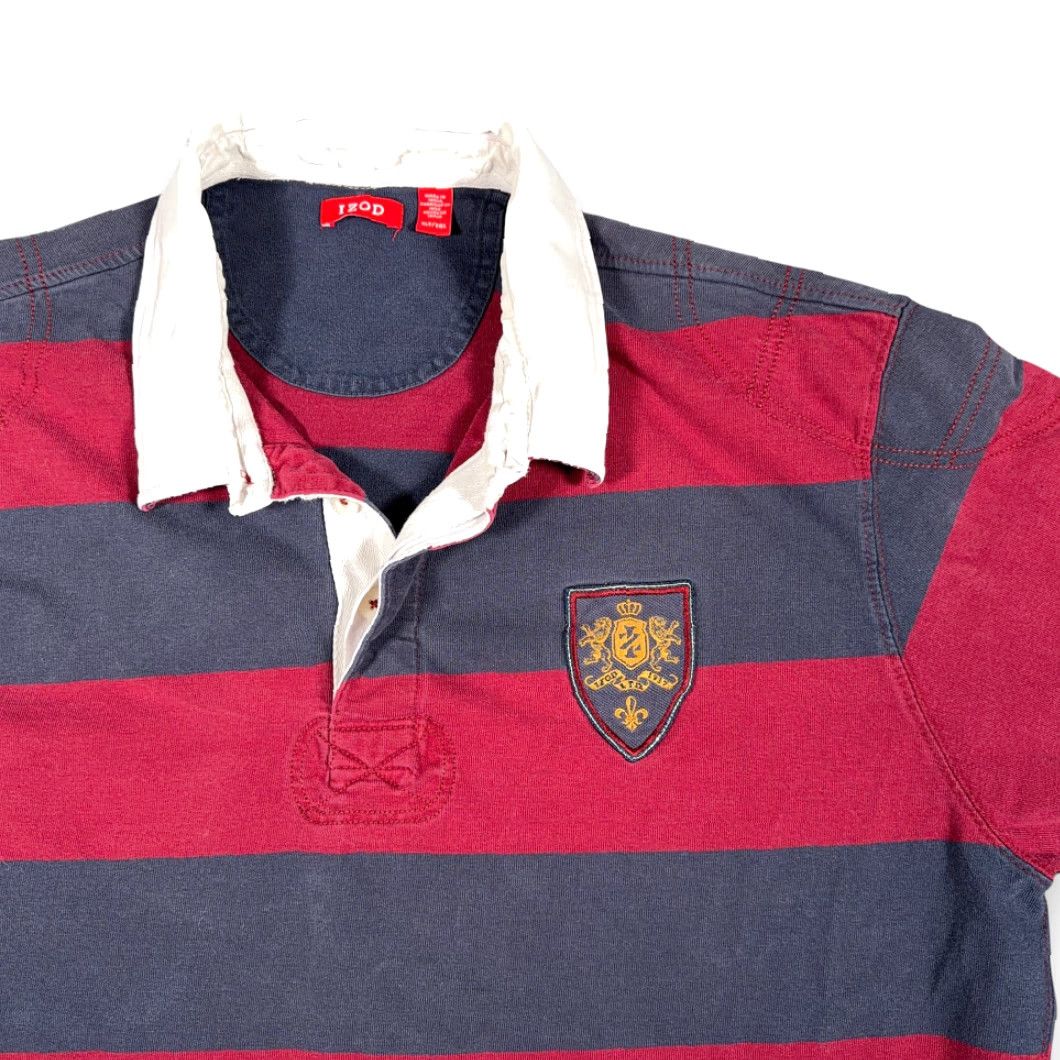 Izod VINTAGE Izod Polo Shirt Adult EXTRA LARGE TALL Red Striped Knit Polo with Embroidered Crest Mens Size US XL / EU 56 / 4 - 2 Thumbnail