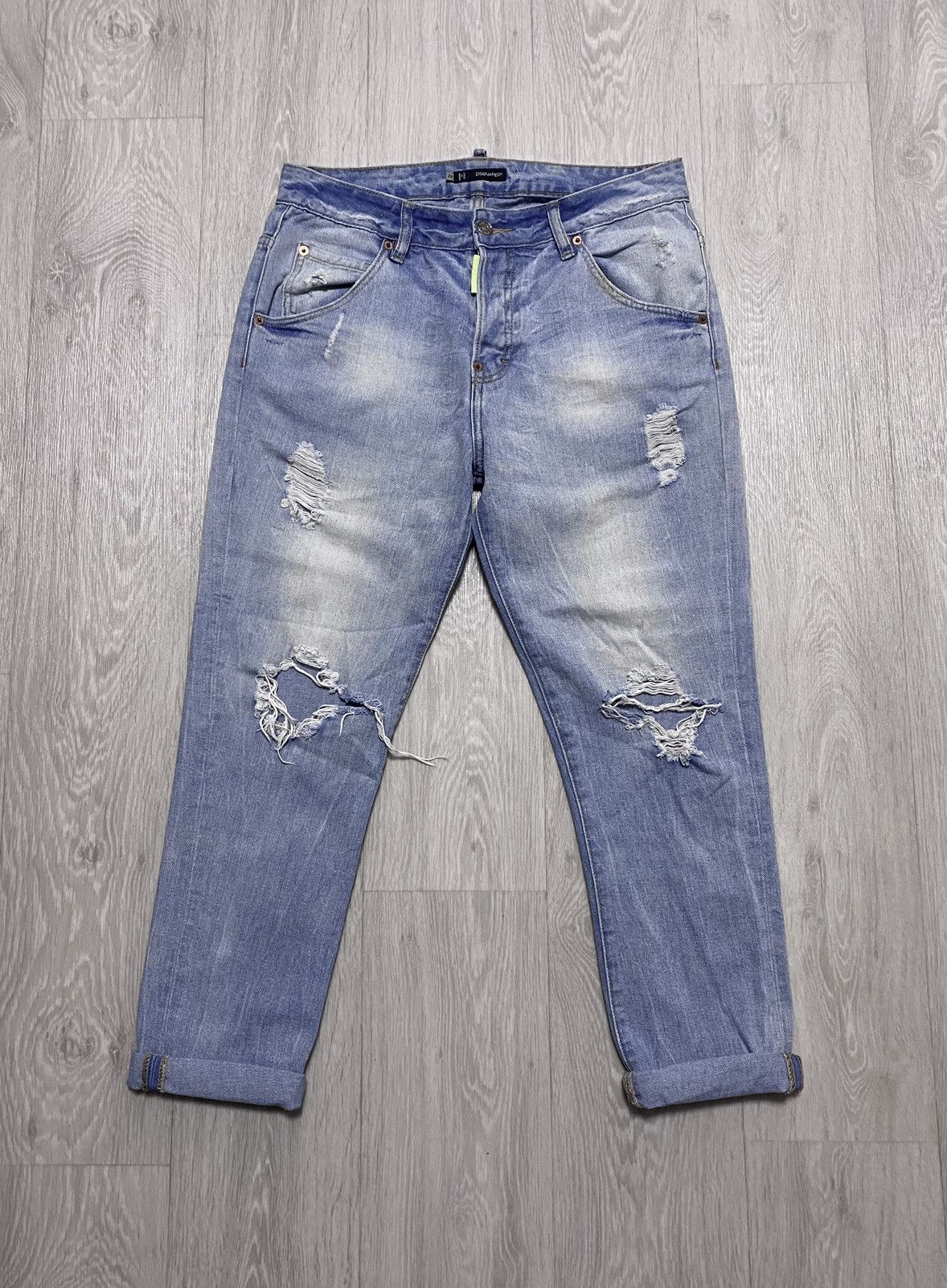 Dsquared2 Women’s Dsquared2 Washed Torn Distressed Jeans Denim Dyed Size 28" / US 6 / IT 42 - 4 Thumbnail