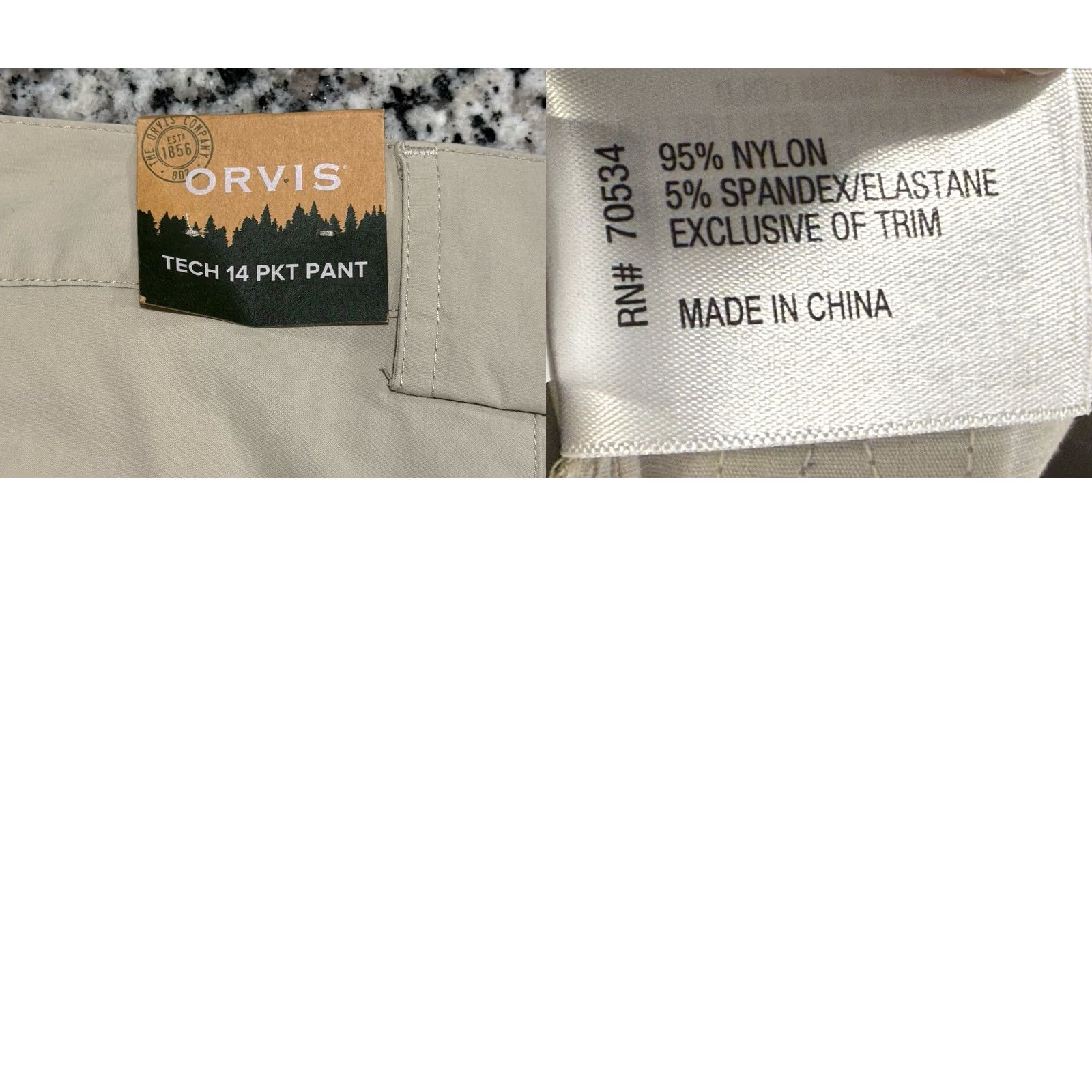 Orvis Orvis Pants Men’s Tech 14 Pocket Sz 42x34 Cargo Solid Beige Nylon Spandex NWT 39 Size US 42 / EU 58 - 8 Thumbnail