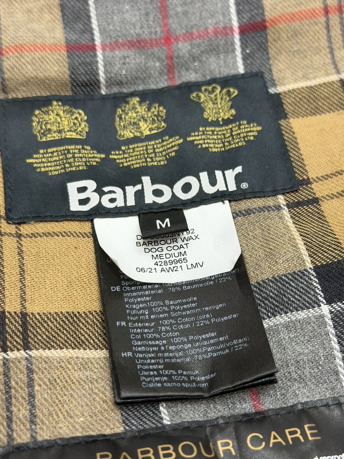 Barbour BARBOUR Dog Wax Coat with Tartan Plaid Lining Vintage rain Size US M / EU 48-50 / 2 - 12 Thumbnail