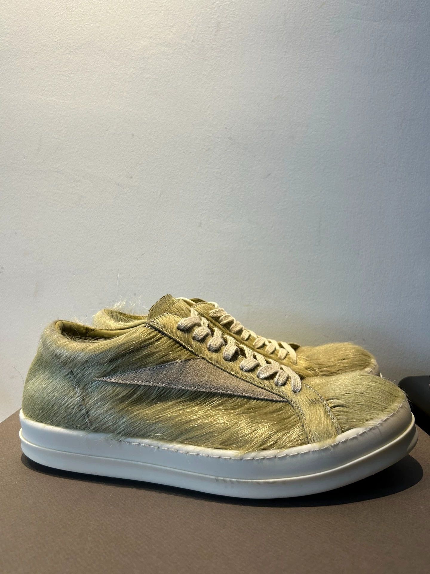 Rick Owens Rick Owens' main line green pony hair sneakers Size US 10 / EU 43 - 4 Thumbnail