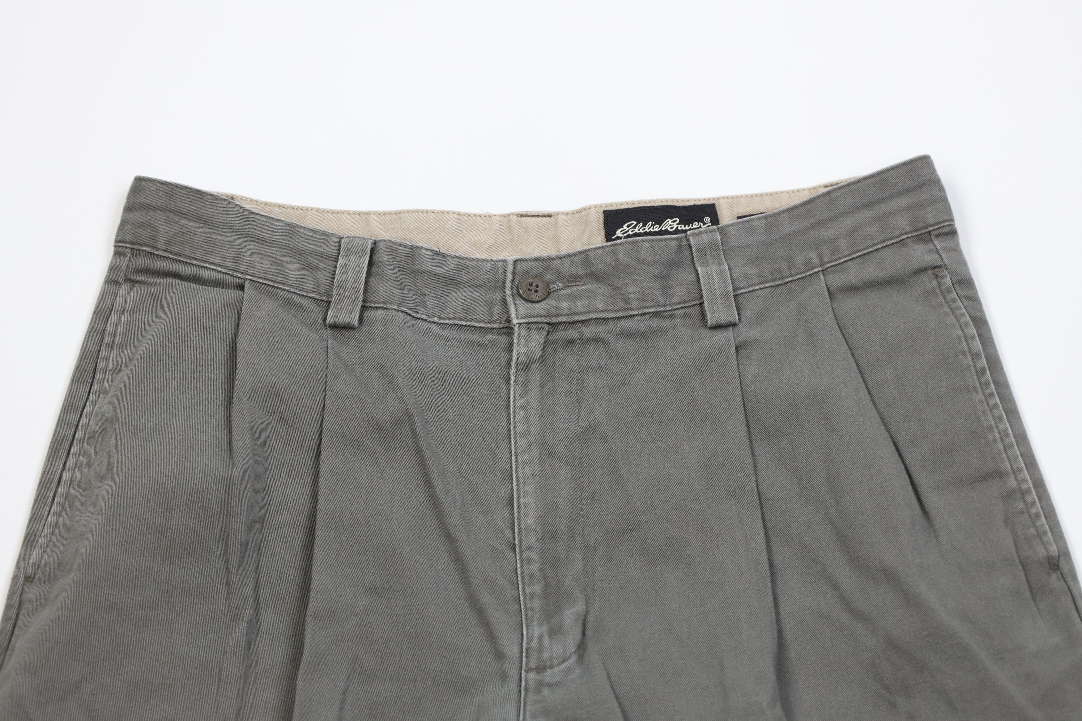 Eddie Bauer Vintage 90s Eddie Bauer Fit Wide Leg Chino Pants Green Size US 32 / EU 48 - 2 Thumbnail