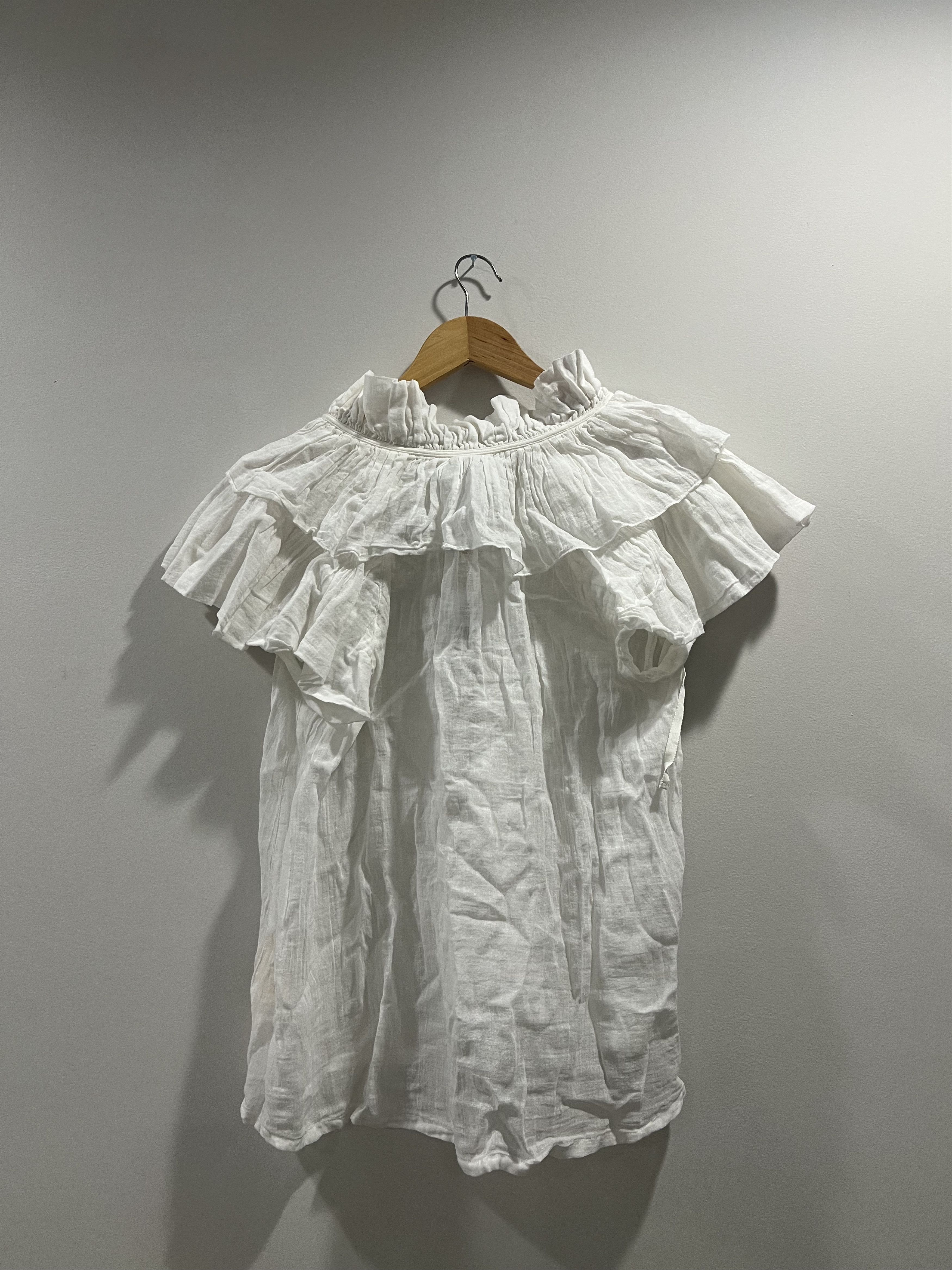 Other Raquel Allegra Lotus Cotton Blouse 'Washed White' Brand New Size S / US 4 / IT 40 - 2 Thumbnail