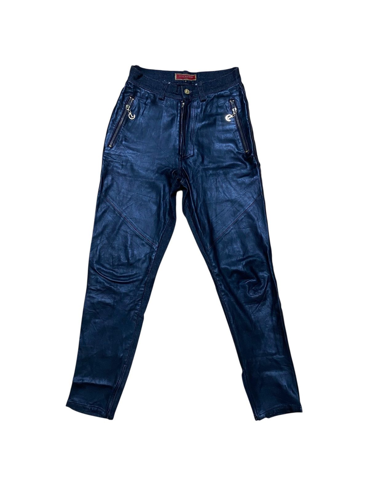 Other Vintage Luna Mattino Half Leather Jeans Size 27" / US 4 / IT 40 - 1 Thumbnail