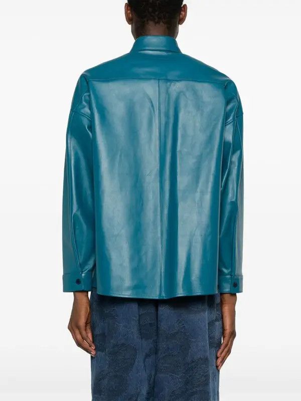 Marni o1w1db11125 Leather Shirt in Blue Size US S / EU 44-46 / 1 - 3 Thumbnail