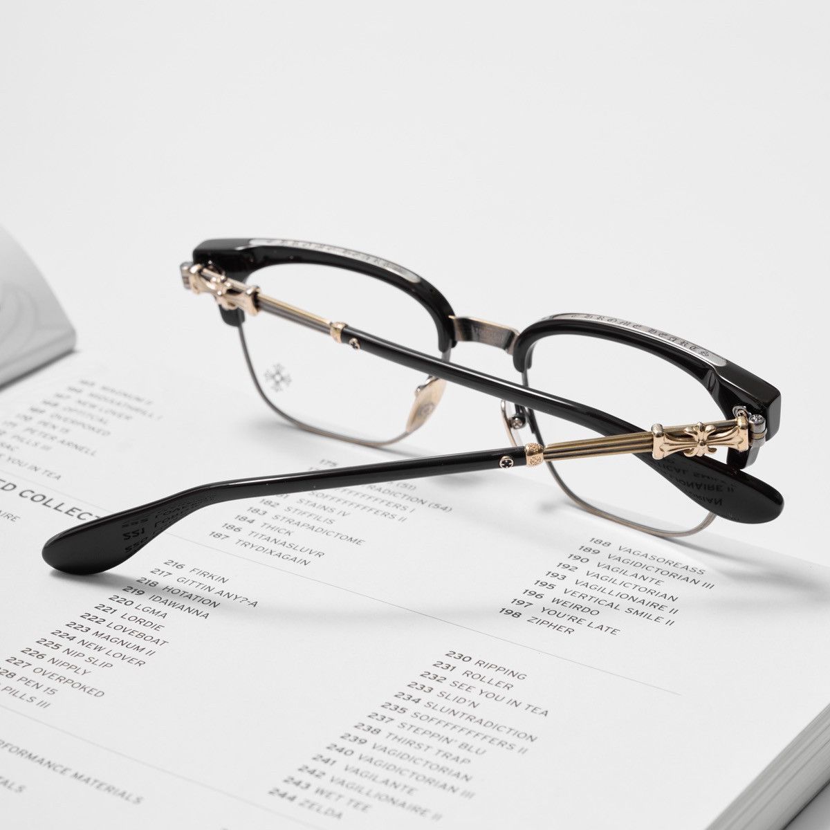 Chrome Hearts CHROME HEARTS BONENNOISSEUR II CLASSIC BROWN - ANTIQUE GOLD GLASSES Size ONE SIZE - 7 Thumbnail