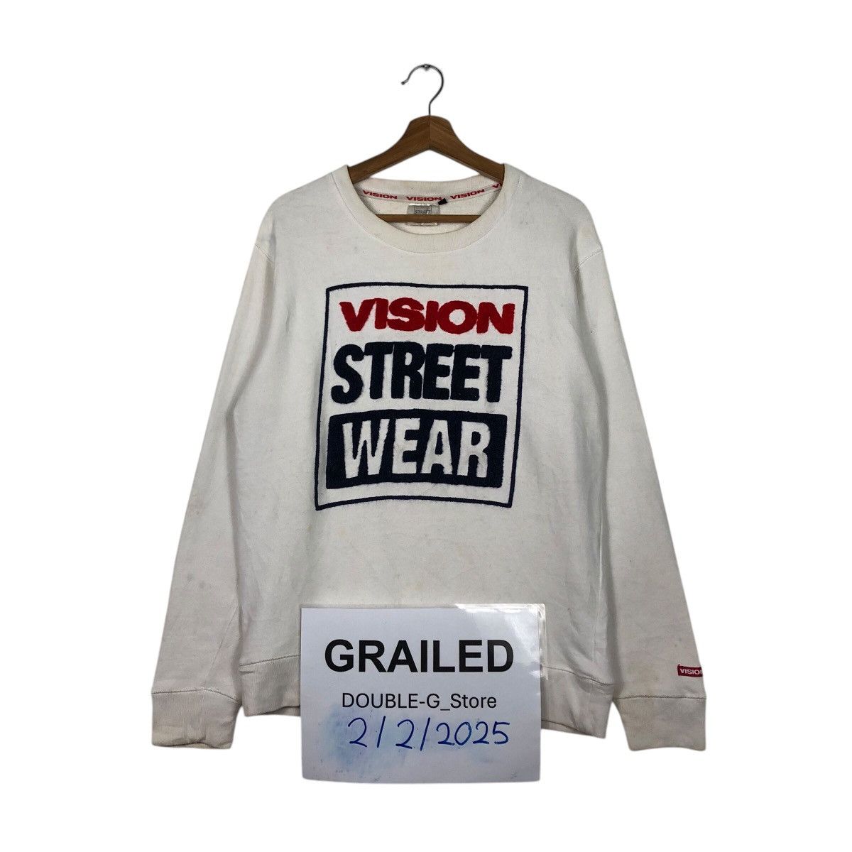 Japanese Brand 📌Vintage Sweatshirt Vision Streetwear Big Logo Size US M / EU 48-50 / 2 - 1 Thumbnail