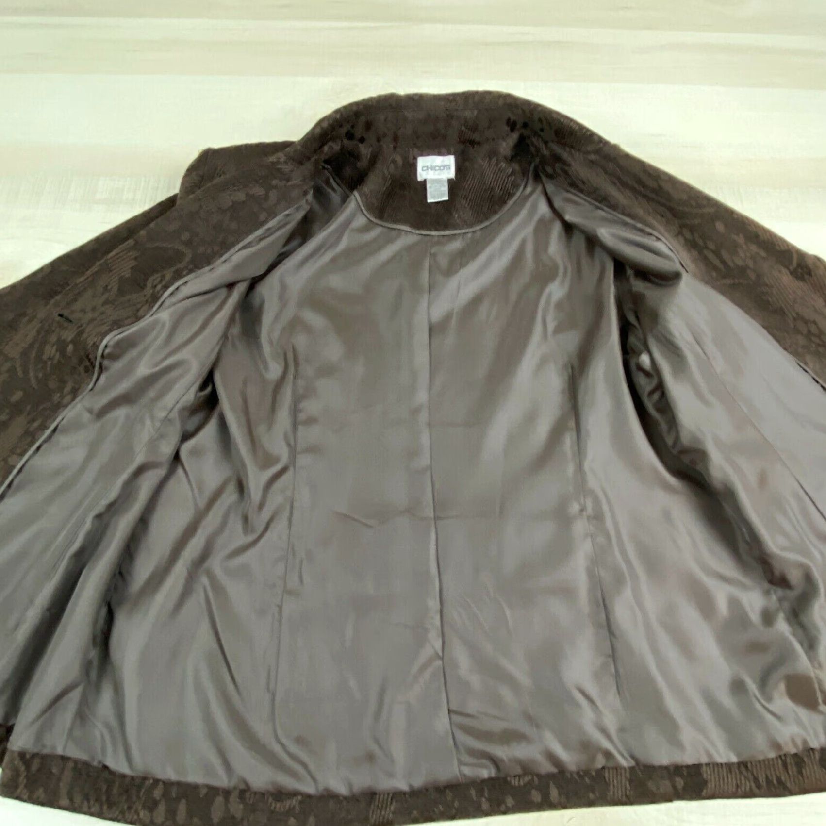 Vintage Chicos Women's Brown Textured Blazer Jacket Size 12 Size XL / US 12-14 / IT 48-50 - 5 Thumbnail