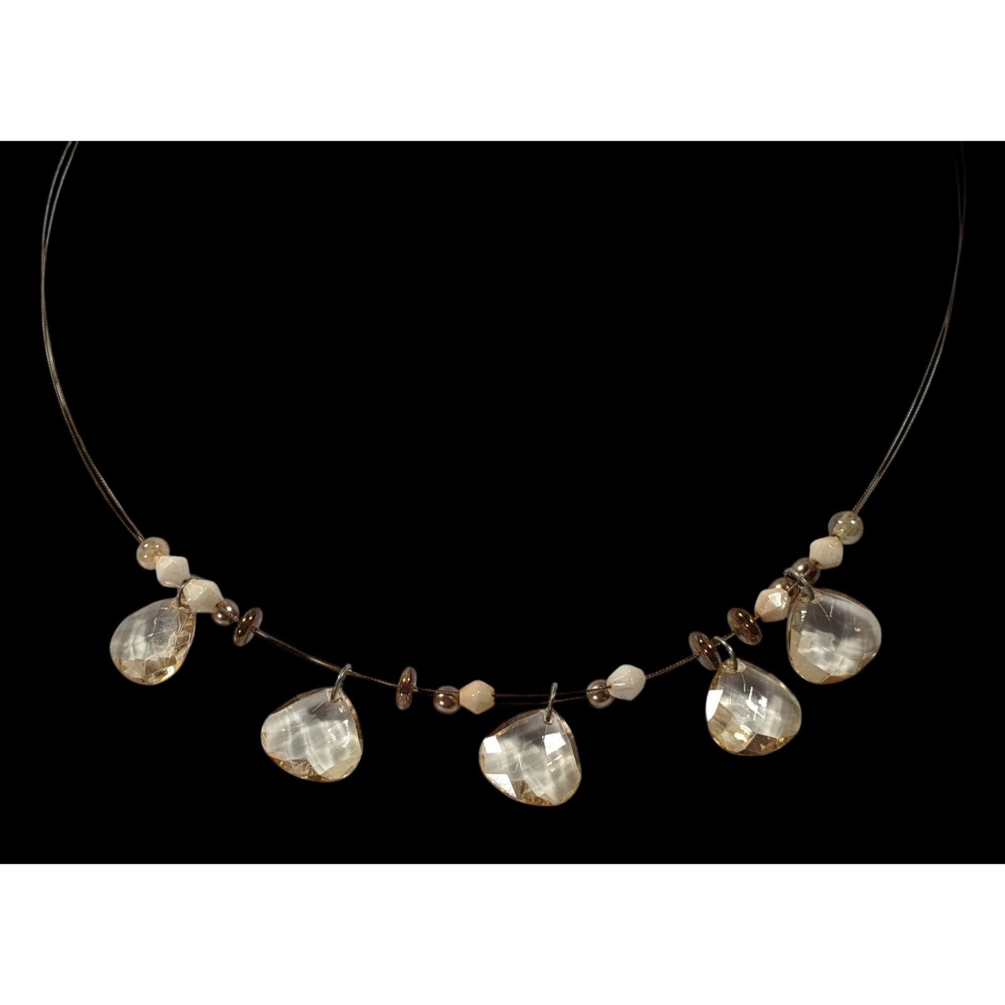 Other Neutral Glam Faceted Gemmed Beaded Necklace Size ONE SIZE - 2 Thumbnail