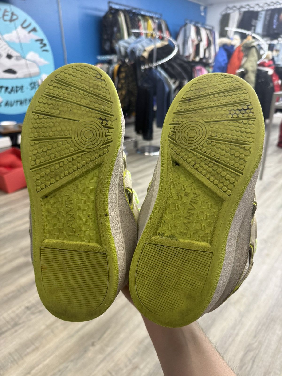 Lanvin Lanvin Curb Sneakers - White/Fluo Yellow Size US 11 / EU 44 - 7 Thumbnail