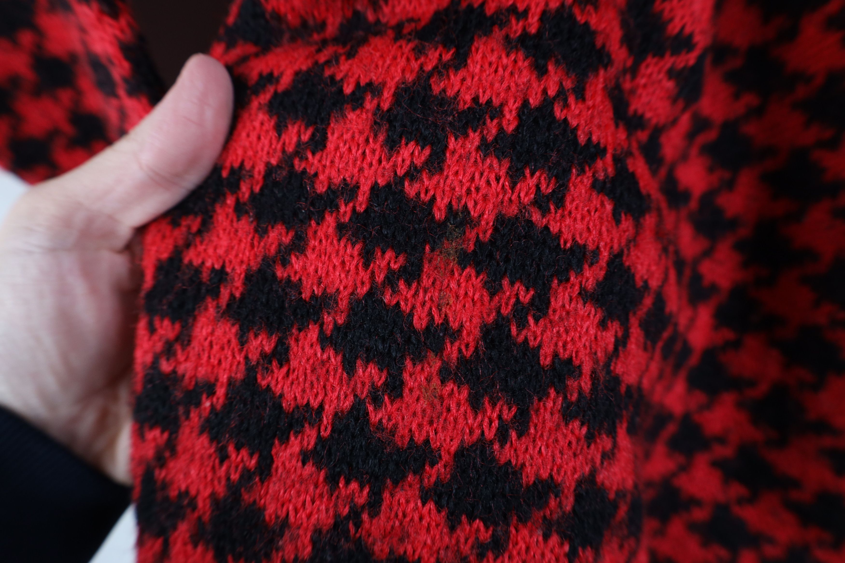 Vintage Vintage 90s Streetwear Houndstooth Knit Collared Sweater Size M / US 6-8 / IT 42-44 - 9 Thumbnail