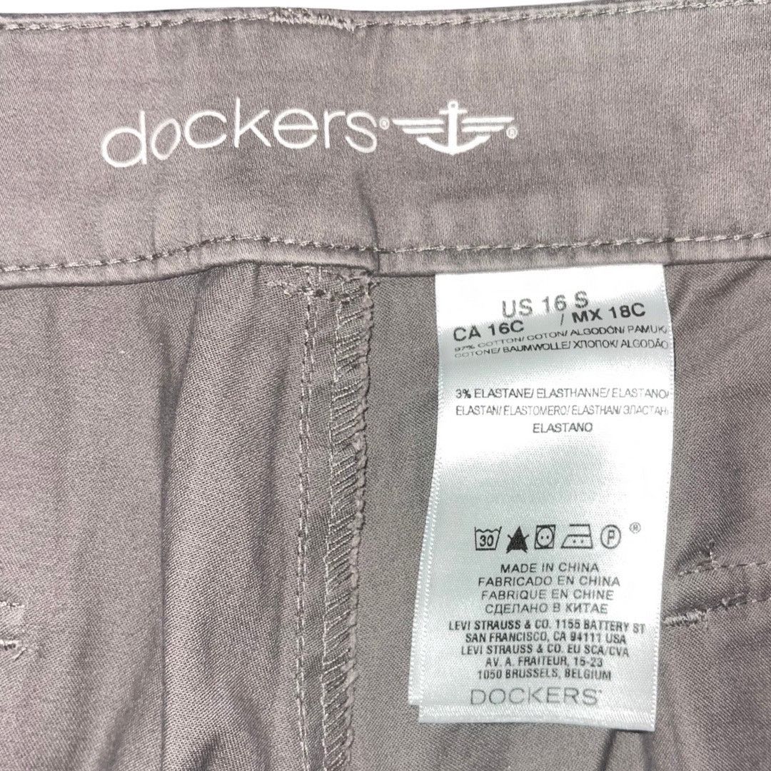 Dockers Dockers Women Chino Gray Khaki Straight Fit Pants 16 Preppy Size 38" / US 16 / IT 52 - 3 Thumbnail