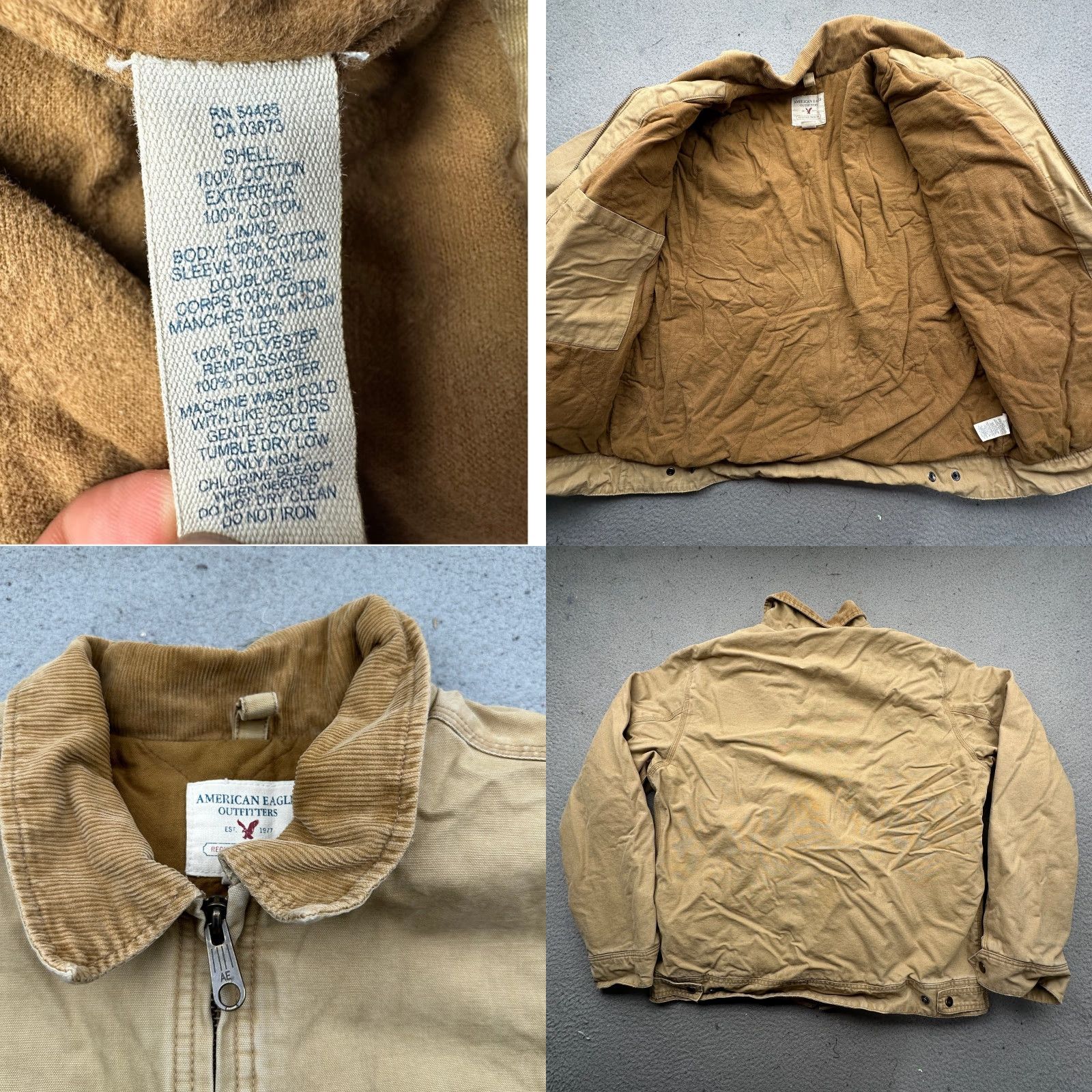 American Eagle Outfitters American Eagle Outfitters Jacket Brown Canvas Lined Full Zip Pockets Mens L Regular Size 48 Chest Bomber Coat Size US L / EU 52-54 / 3 - 8 Thumbnail