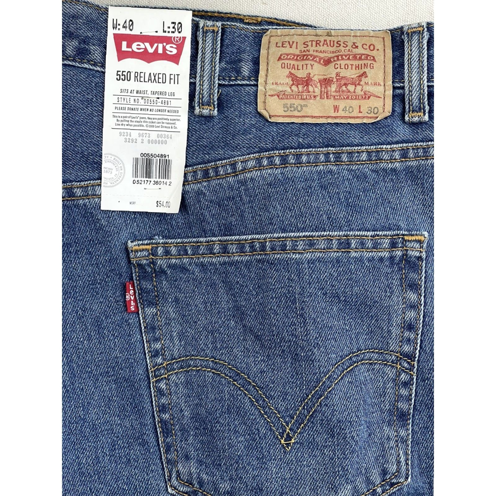 Levi's LEVI'S VINTAGE 550 Relaxed Fit Jeans Straight Leg Adult 40x30 Blue Denim Size US 40 / EU 56 - 3 Thumbnail