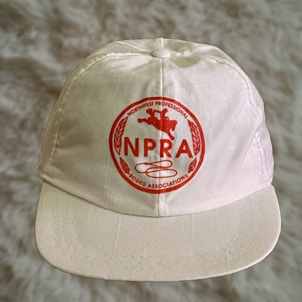 Vintage VINTAGE NPRA Rodeo Hat Snapback Baseball Cap Men Adjustable White Solid Logo Cap Size ONE SIZE - 1 Thumbnail