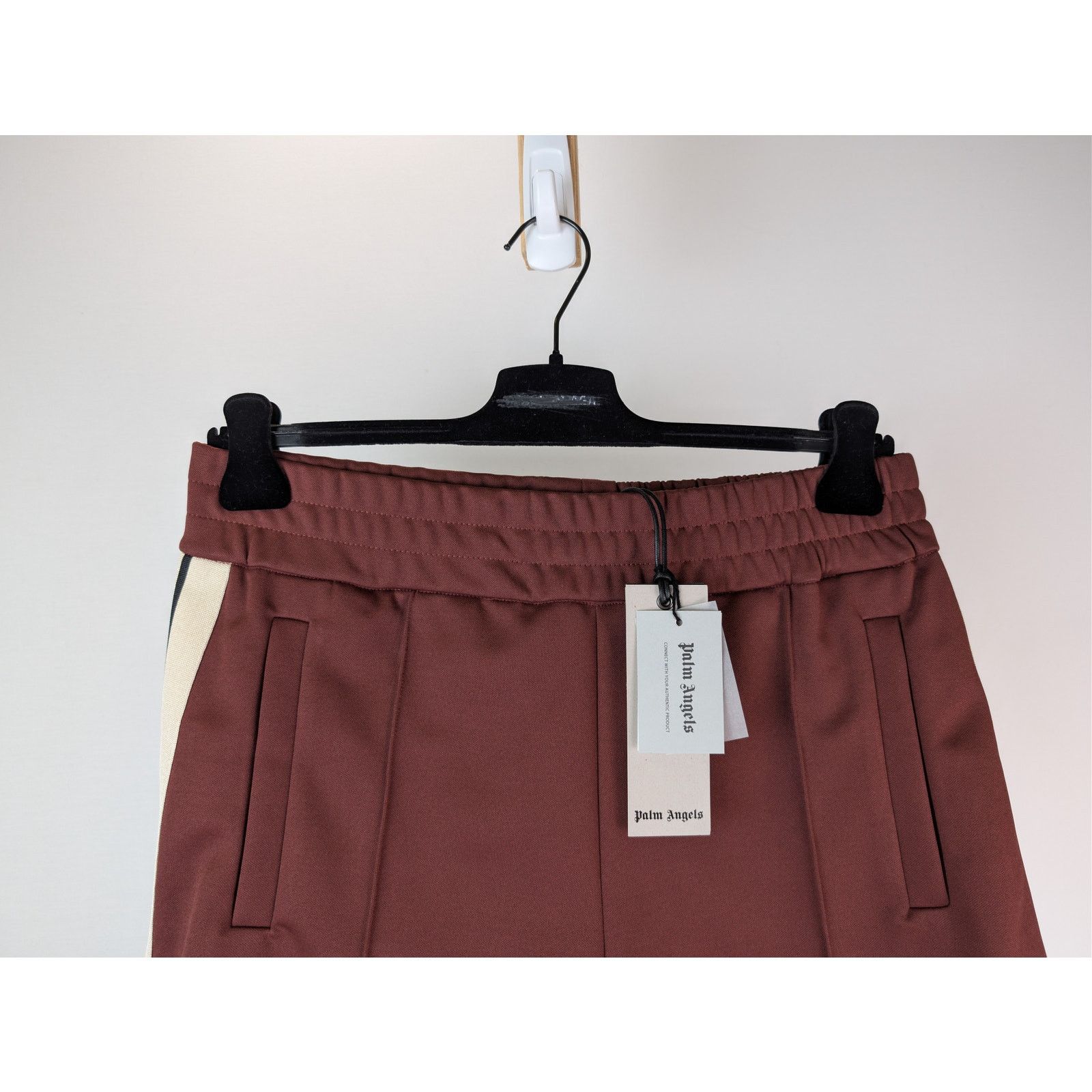 Palm Angels o1rshd1 Classic Logo Track Shorts in Burgundy / Off White Size US 36 / EU 52 - 3 Thumbnail