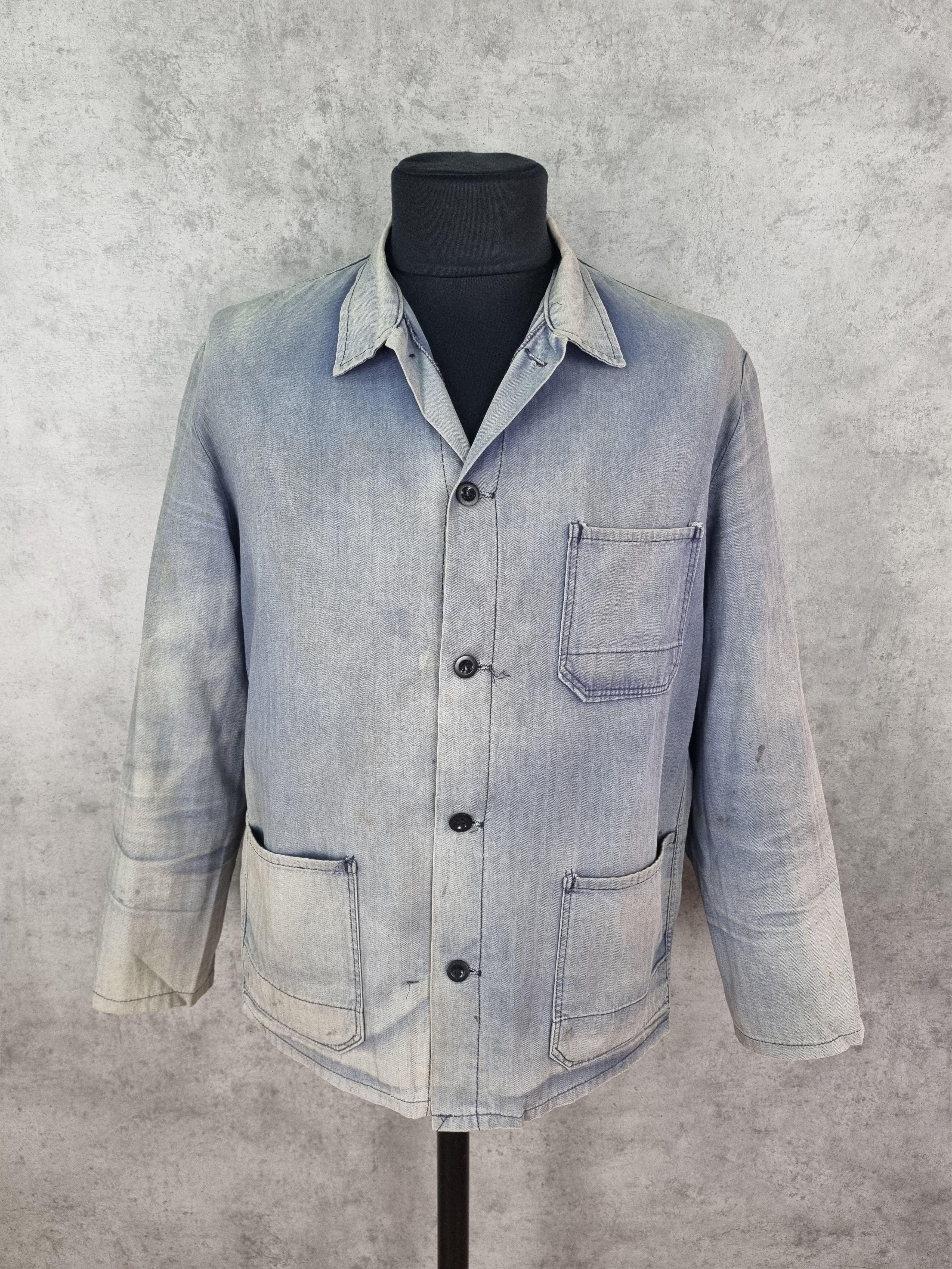 Vintage Unique Destroyed Faded Dirty Painted Worker Vintage Jacket Size US XXL / EU 58 / 5 - 1 Thumbnail