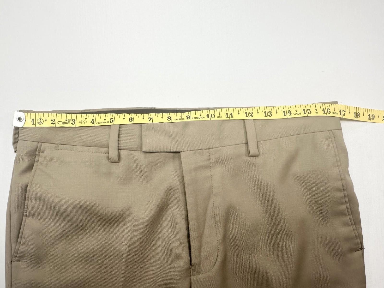 Other Louis Raphael Luxe Slim Wool Blend Dress Pants Brown 33/32 Size US 33 - 3 Thumbnail