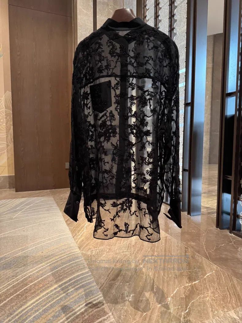 Brunello Cucinelli Brunello Cucinelli Heavy Embroidered Sequined Shirt Size L / US 10 / IT 46 - 2 Thumbnail
