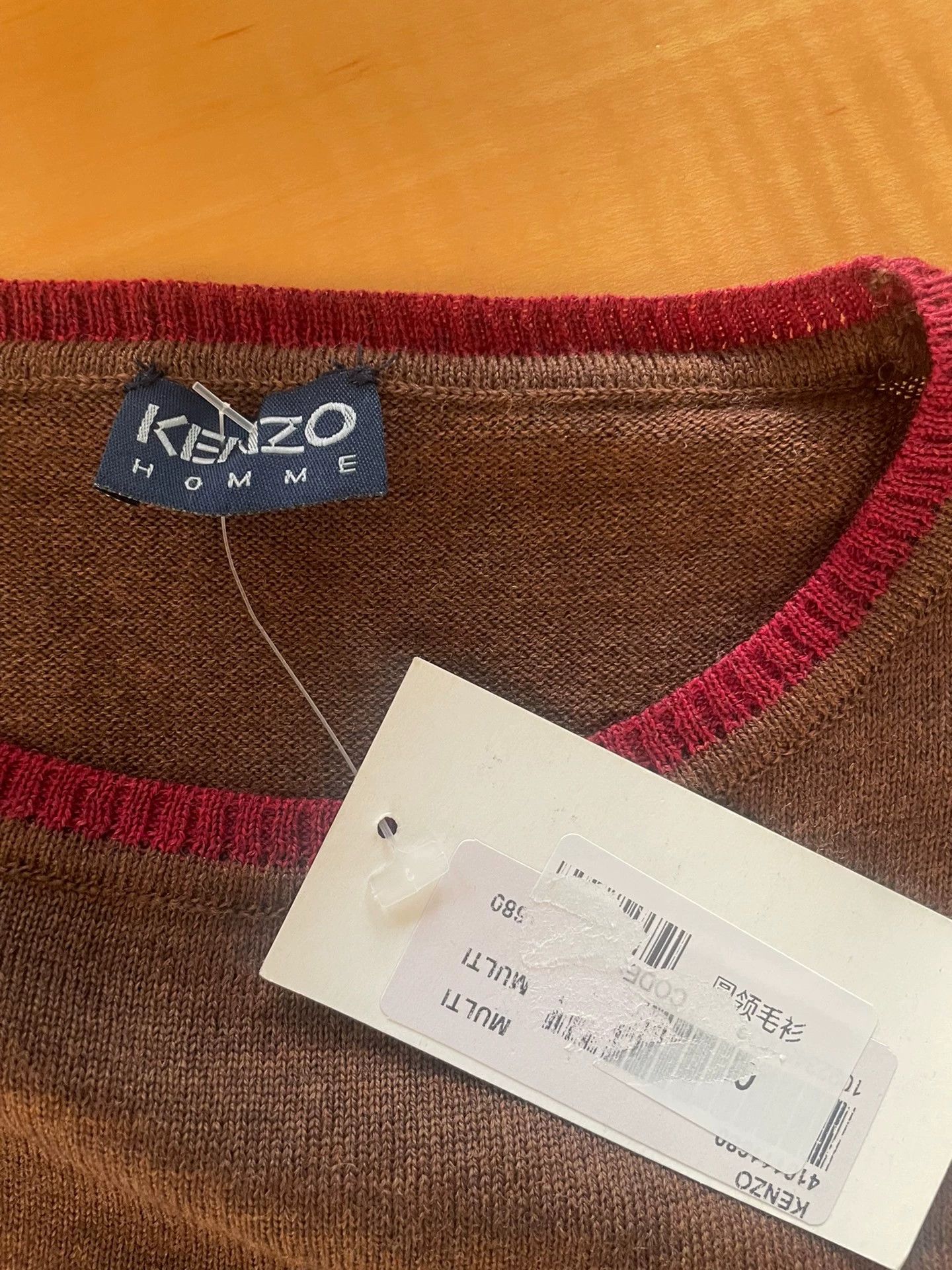 Kenzo Kenzo Men's Lightweight Wool Knit Sweater Size US L / EU 52-54 / 3 - 3 Thumbnail