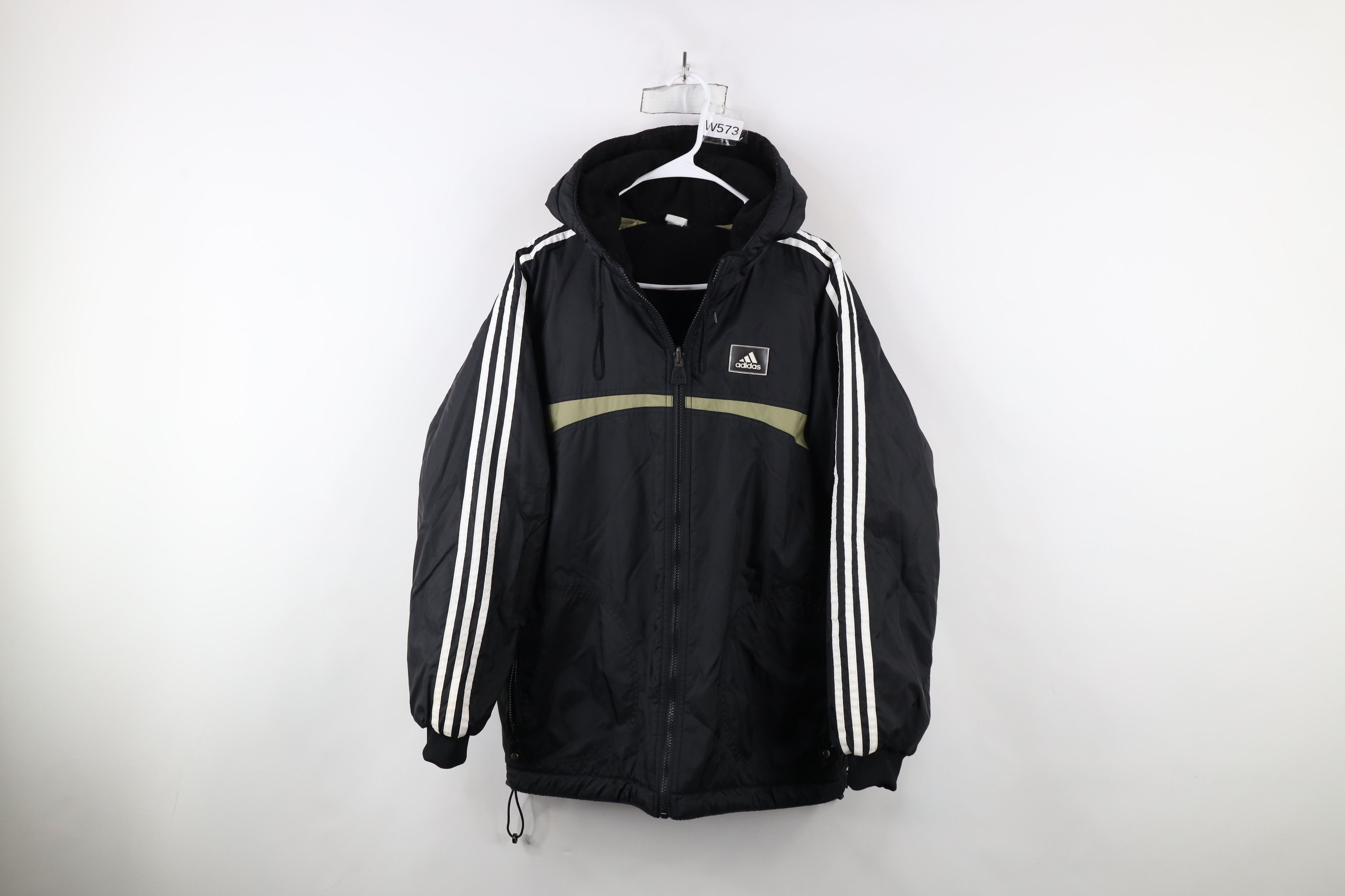 Adidas × Vintage Vintage 90s Adidas Spell Out Reversible Hooded Jacket Size US L / EU 52-54 / 3 - 10 Thumbnail
