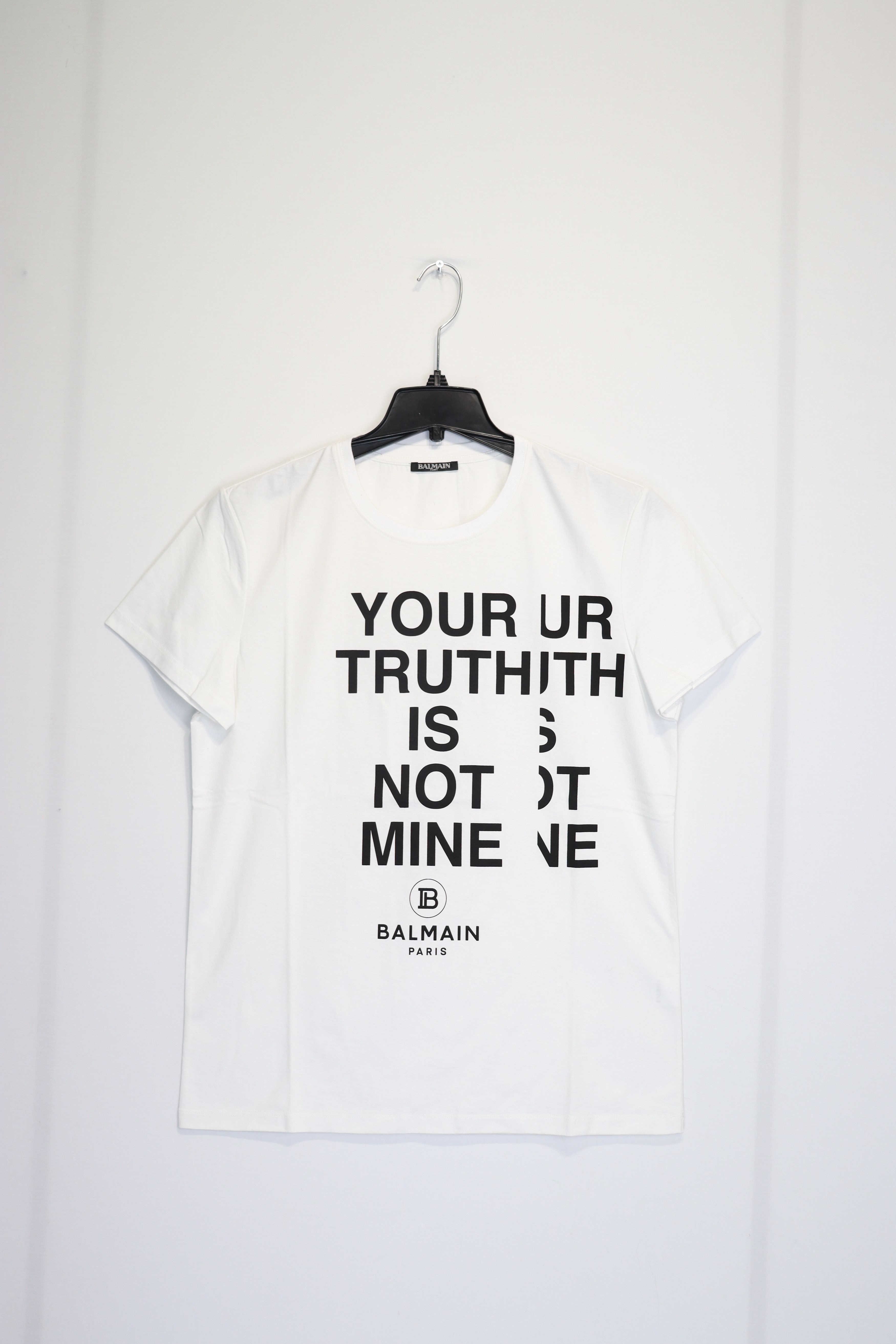 Balmain o1rshd1 " Your Truth in not Mine " T-Shirt in White Size US M / EU 48-50 / 2 - 3 Thumbnail