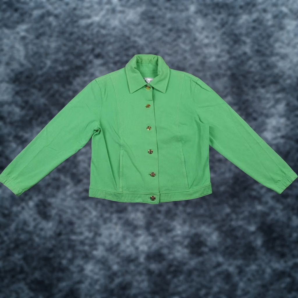 Vintage VINTAGE St John Sport Jacket Womens S Green Solid Button Collared Casual Regular Fall Spring Mens/Womens Size S / US 4 / IT 40 - 1 Thumbnail
